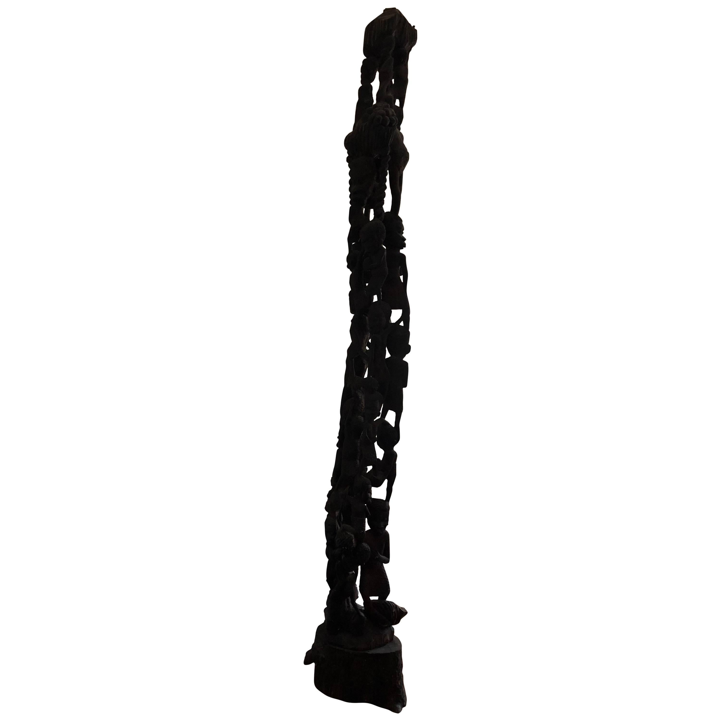 Super Tall Fabulously Hand-Carved African Sculpture