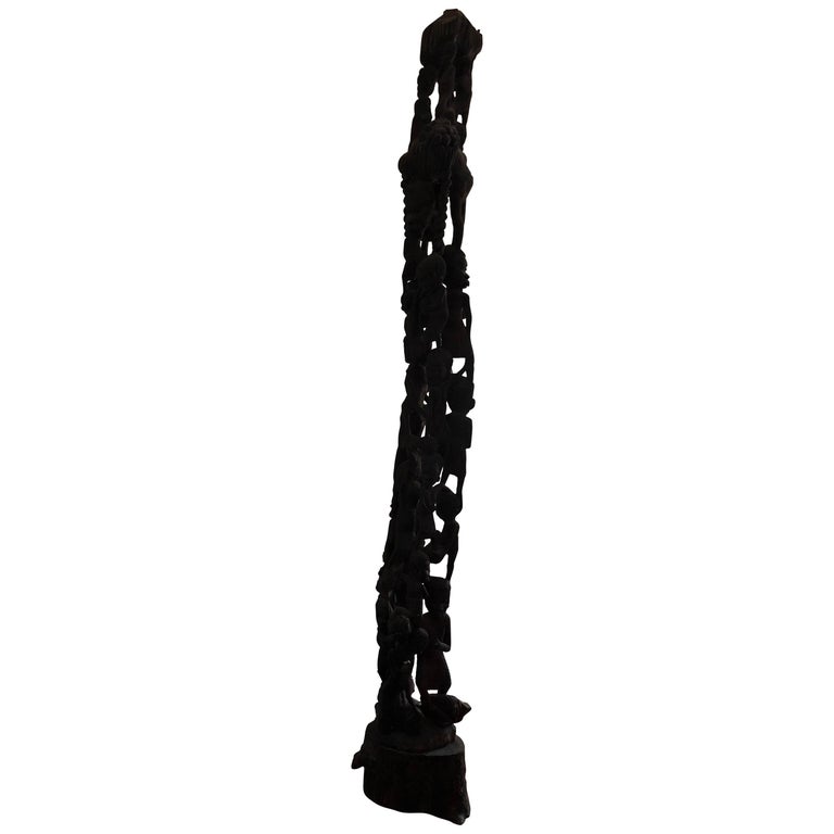 Super Tall Fabulously Hand-Carved African Sculpture at 1stDibs