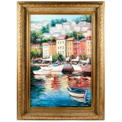 Gilded Wood Frame Oil on Canvas Decorative Painting
