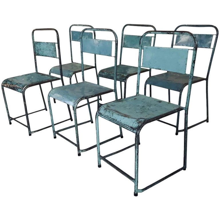 Vintage Russian Stacking Metal Chairs at 1stDibs vintage metal chairs