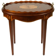 Vintage Mahogany Tray Top Serving Side Table