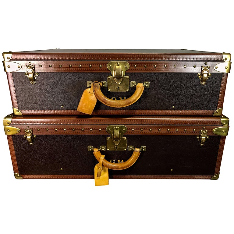 Hers and His Custom Louis Vuitton Alzer Suitcases at 1stDibs