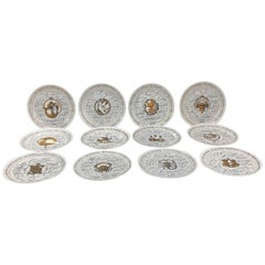 12 Annual Zodiac Plates by Fornasetti, 1963-1974