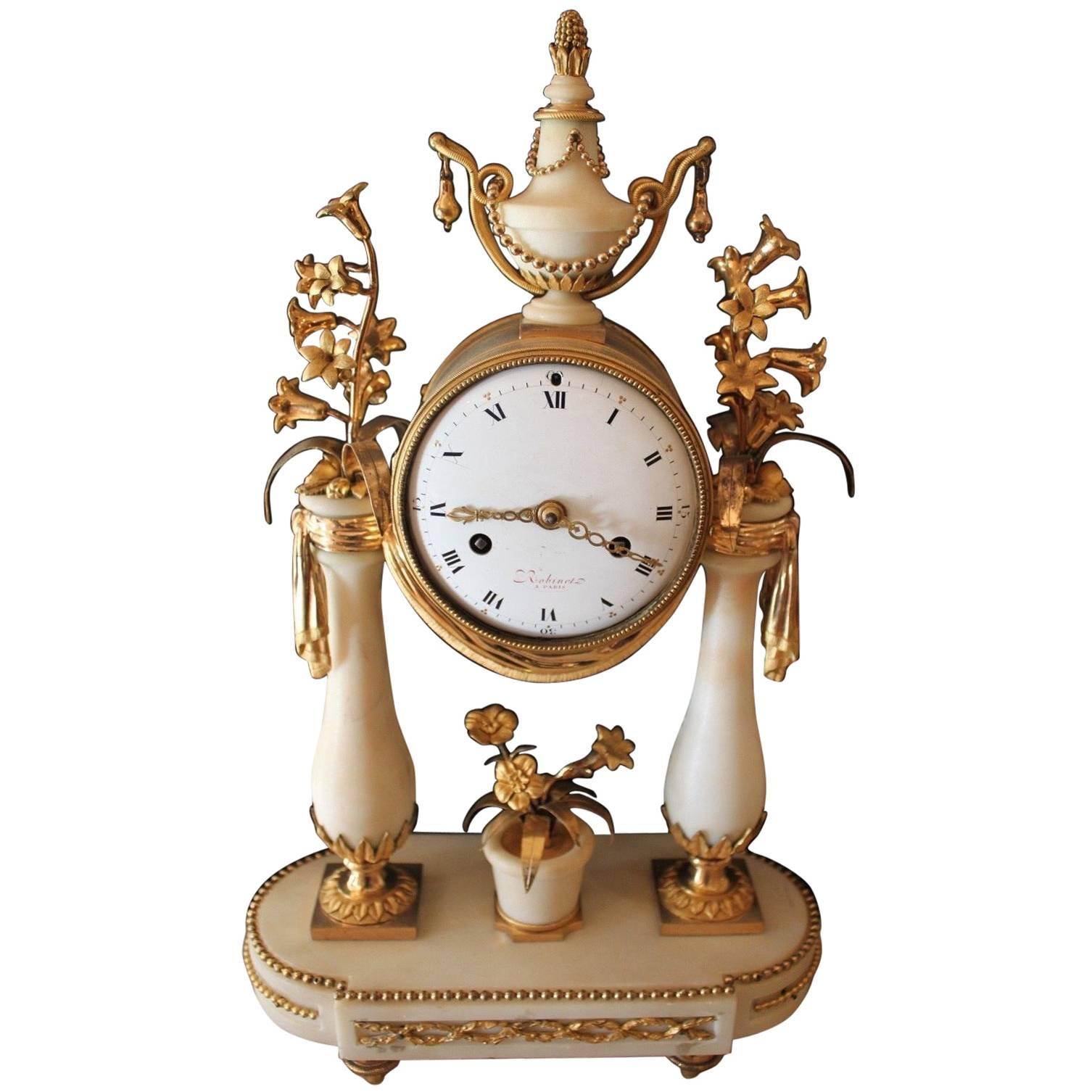 Marble and Gilded Bronze Mantel Clock, Louis XV Period