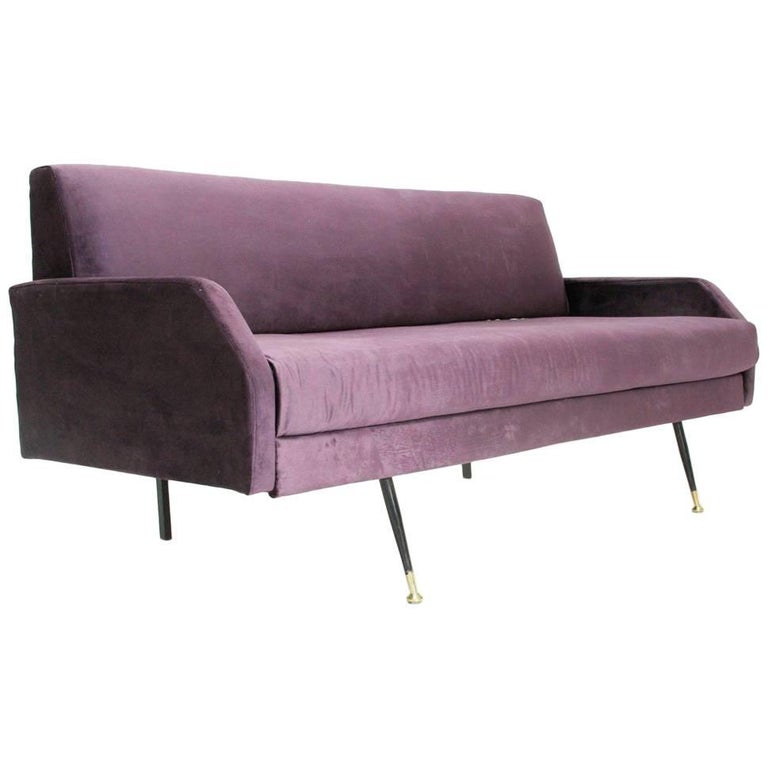 Italian Purple Velvet Sofa Bed, 1960s at 1stDibs purple velvet sofa