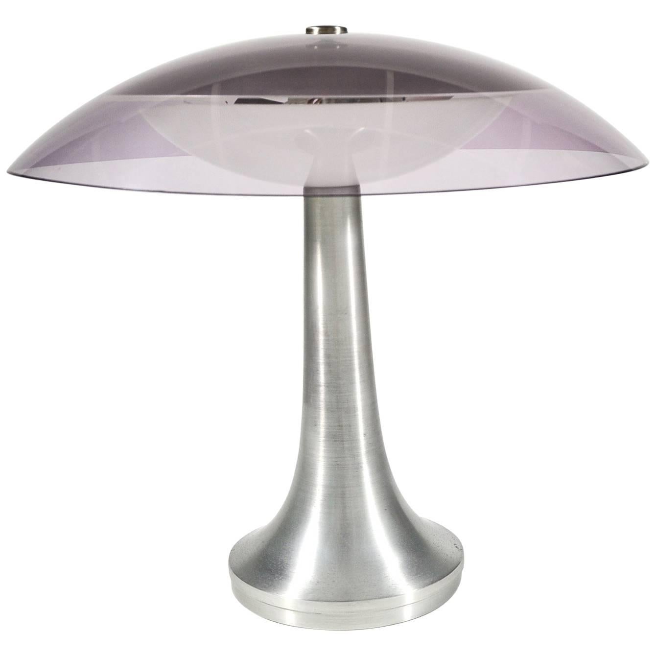 Stilux Milano Italian Table Lamp in Lucite and Aluminium, circa 1960 For Sale