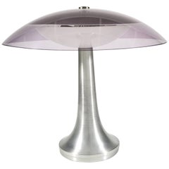 Stilux Milano Italian Table Lamp in Lucite and Aluminium, circa 1960
