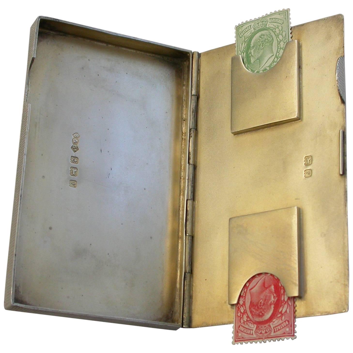 George v Silver Combined Card and Stamp Case by Smith & Bartlam, 1923