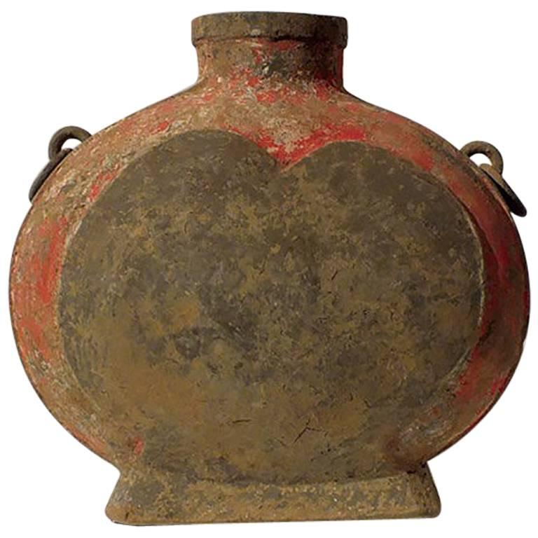 Han Dynasty Grey Pottery Wine Vessel, Bianhu