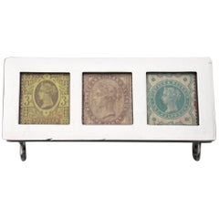 Antique Victorian Silver Triple Compartment Stamp Box, 1898