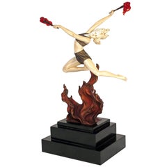 Art Deco Sculpture by Ferdinand Preiss "Flame Leaper"