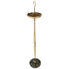 Brass Ashtray Stand with Portoro Marble Base, Italy, 1950s