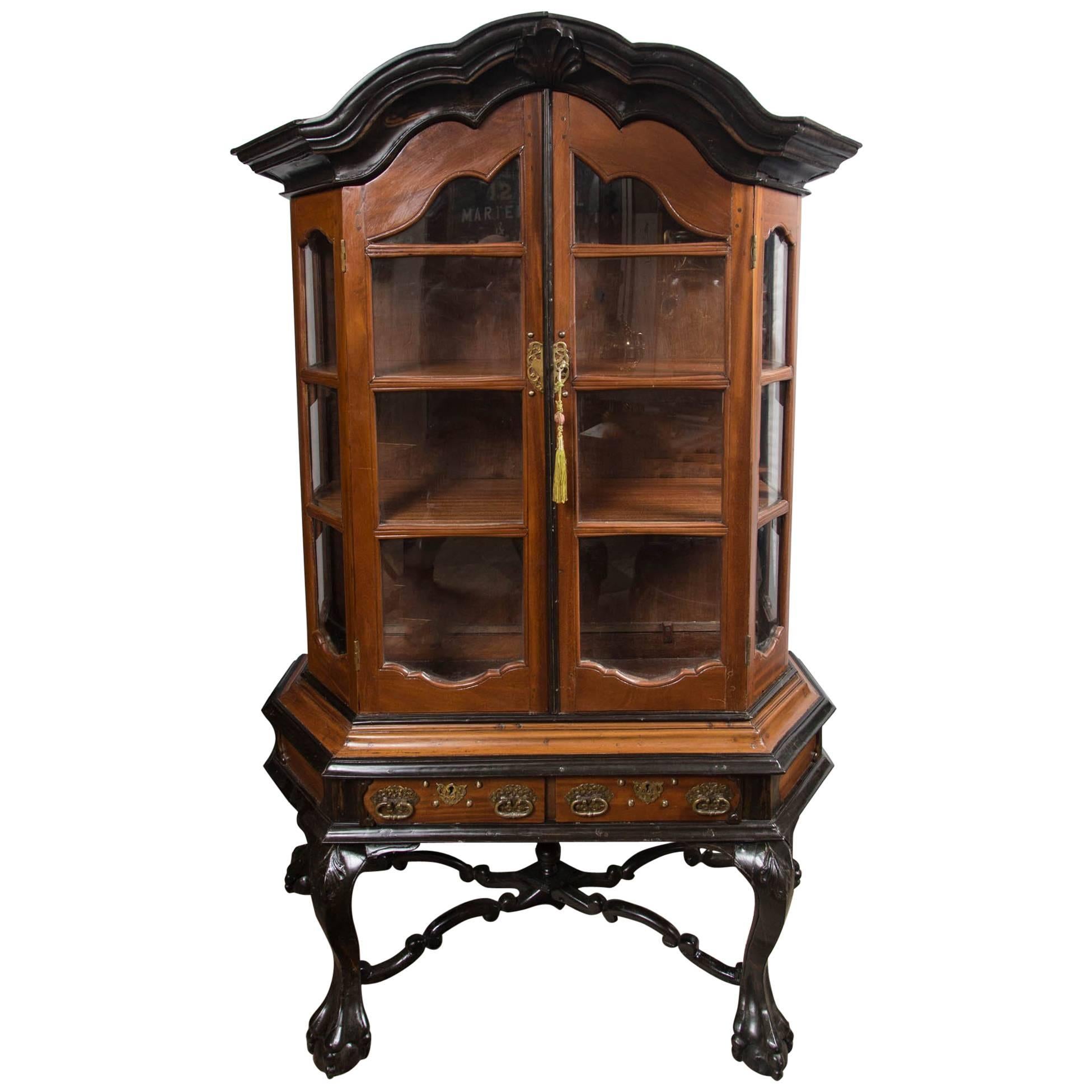 Dutch East India Vitrine on Stand For Sale