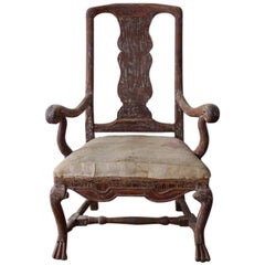 Late 17th-Early 18th Century Swedish Baroque Armchair