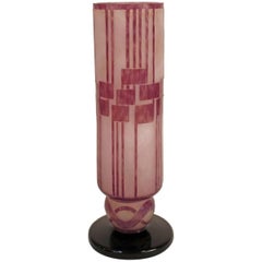 Art Deco Glass Vase by Le Verre Francais - Schenider
