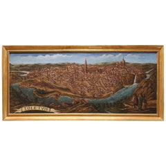 Late 19th-Early 20th Century Spanish Painting of Toledo