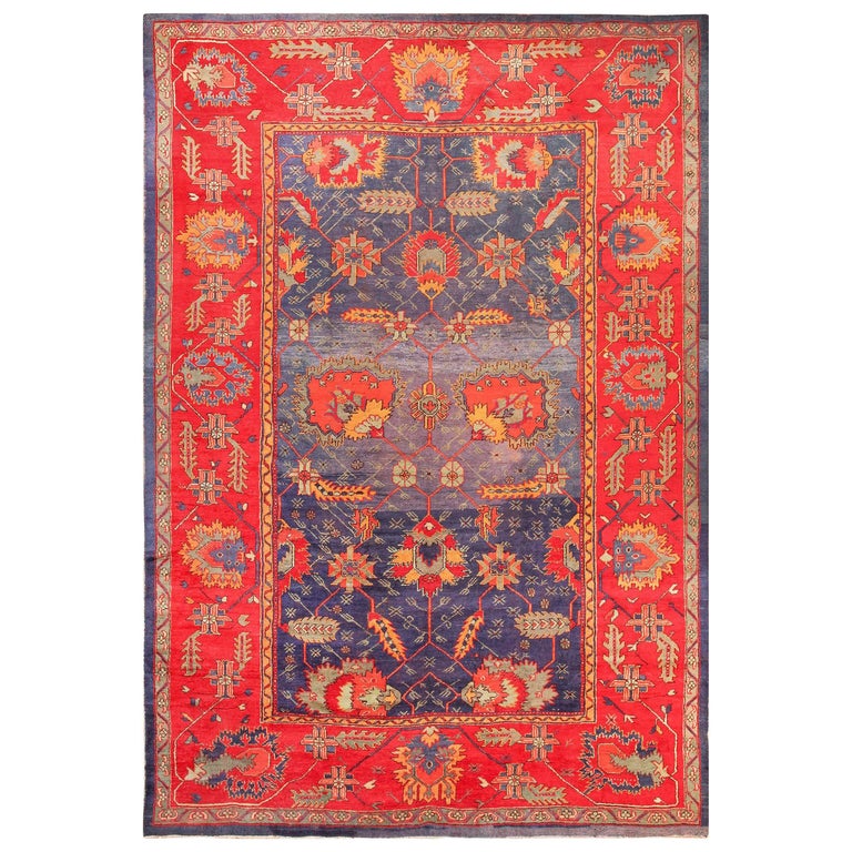 Large Antique Arts and Crafts Turkish Oushak Rug For Sale at 1stdibs
