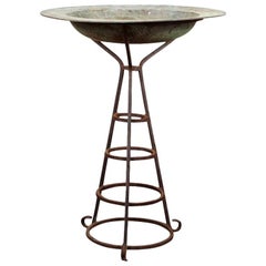 Used Wrought Iron and Coppers Bird Bath