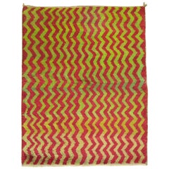 Tapis turc vintage Tulu à chevrons