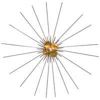 C Jere Starburst Sunburst Mixed Metals Brass Copper Brutalist Wall ...