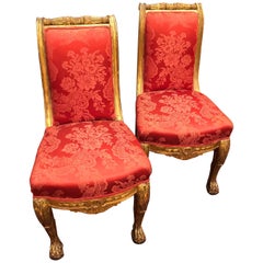 Pair of French Gilt Side Chairs