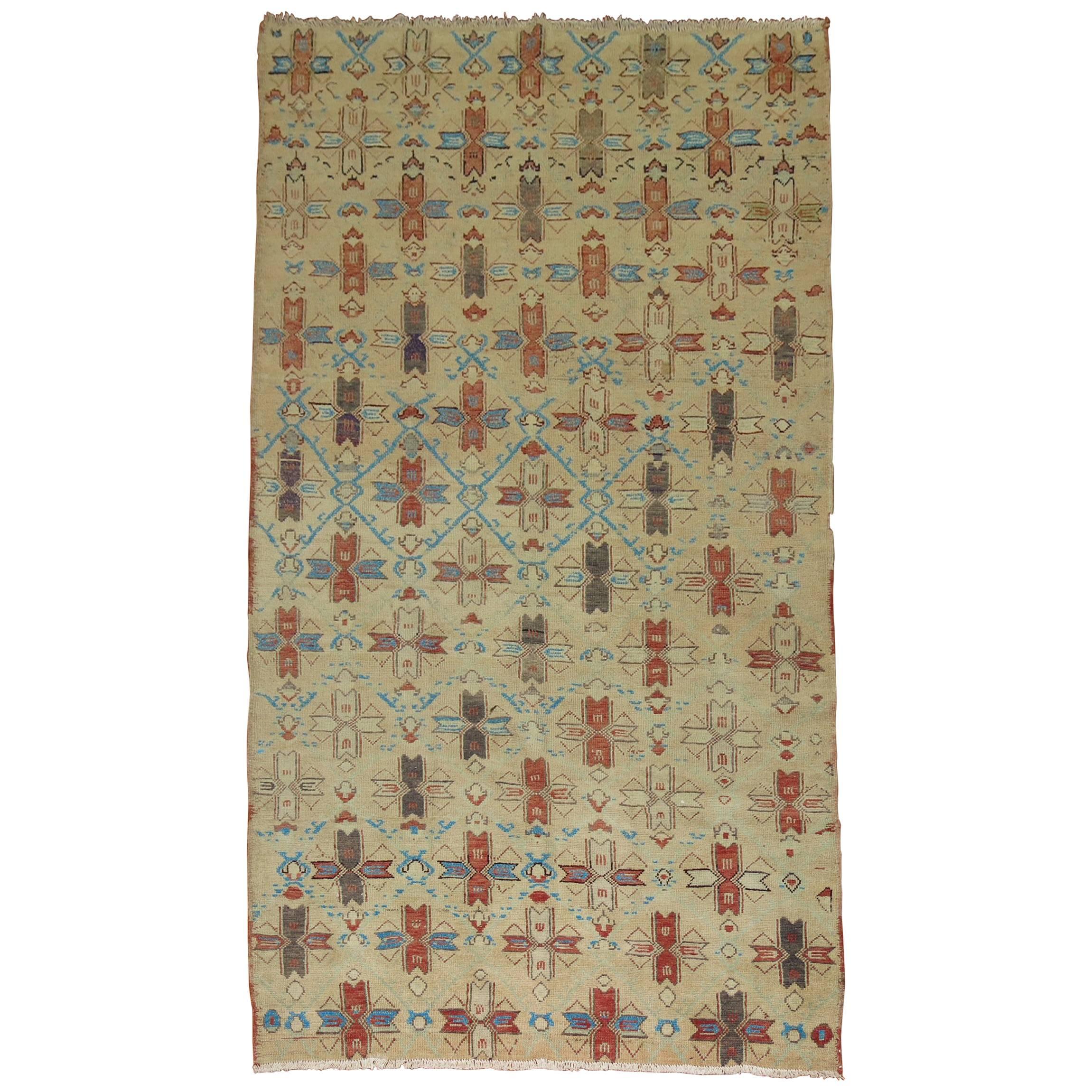 Türkischer Vintage-Teppich im skurrilen Stil