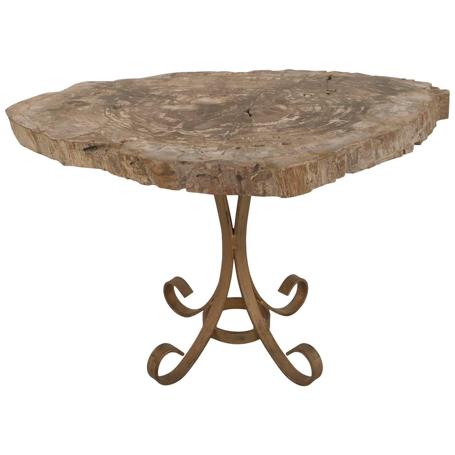 Post-War Design Petrified Wood Table For Sale