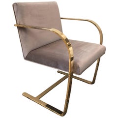 Solid Brass Flat Bar Mies van der Rohe for Knoll Chair