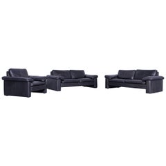 COR Conseta Designer leather Sofa Set black Two-Seat Chair Couch F-W. Möller