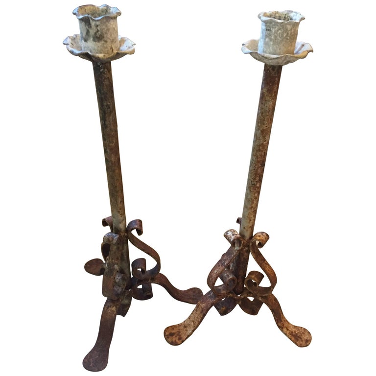 Vintage Gothic Wrought Iron Chandelier at 1stdibs