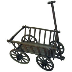 19th Century Wooden Garden Wagon