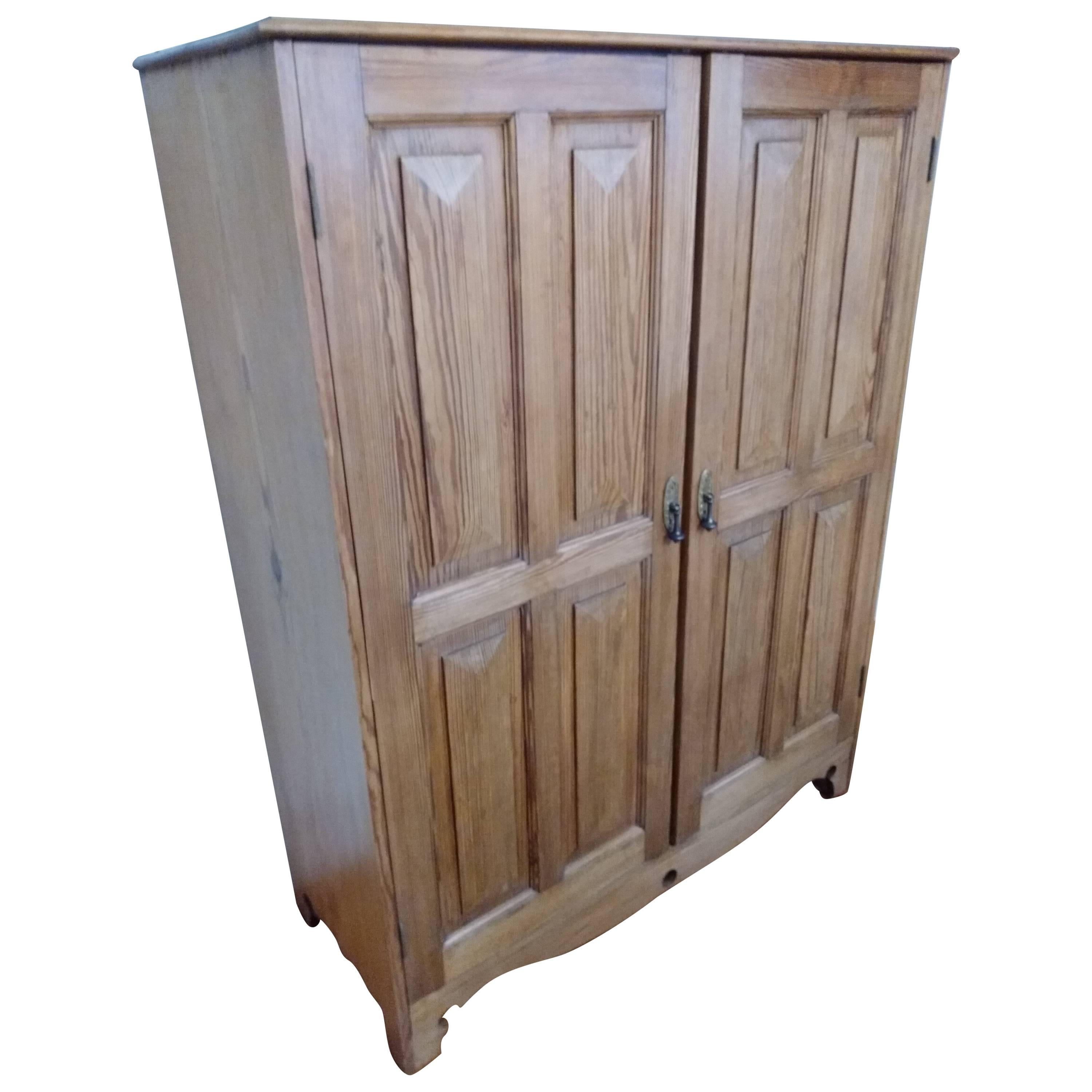 Two-Door English Pine Armoire For Sale at 1stDibs