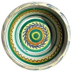 19th Century Painted and Glazed Majolica Wash Basin from Triana, Spain