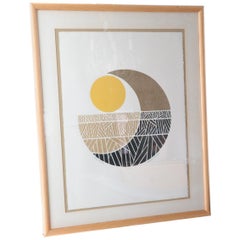 Signed Robert Waterman "Moon Fields" 4/100 Art. College and Litho Abstract