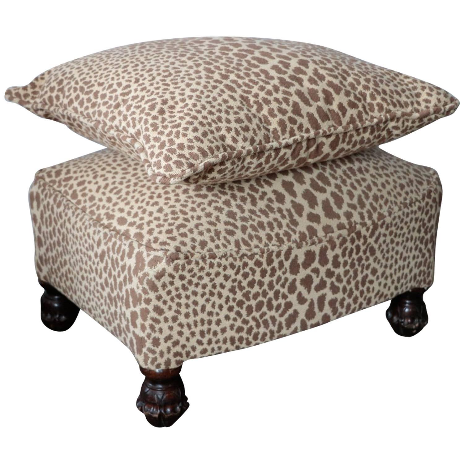 ON SALE NOW!  Hot to Trot 1950 Mid Mod Cheetah Ottoman 