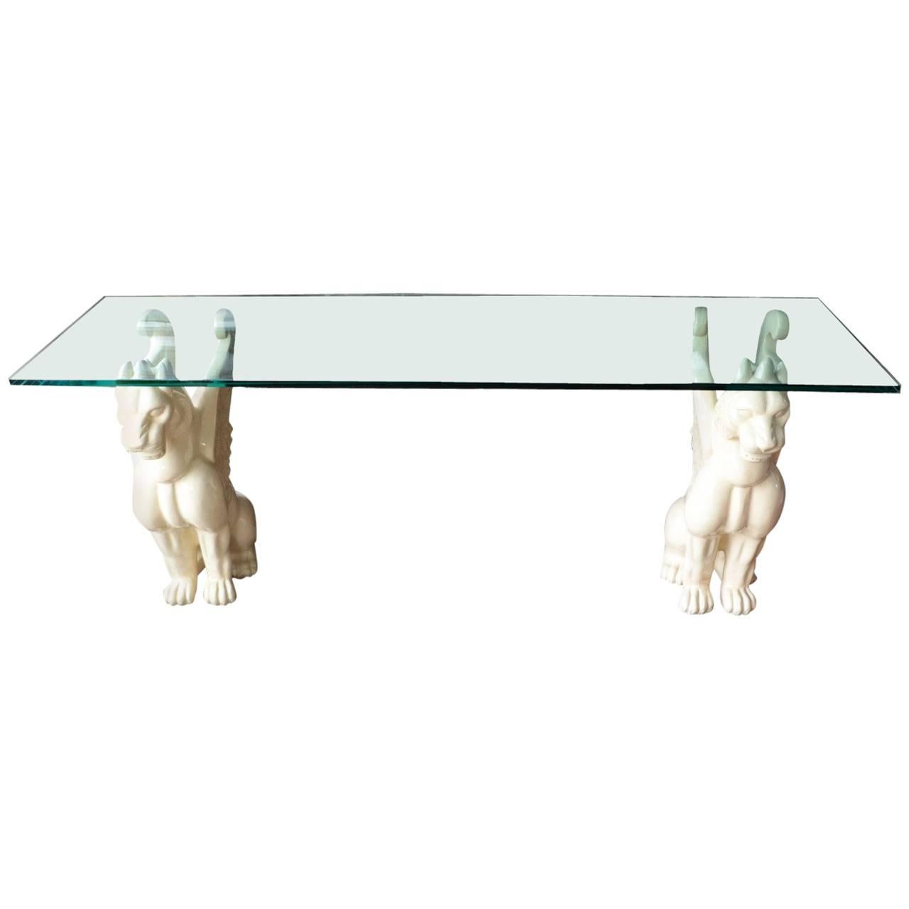 One Fantastical Protection Chimera Grotesque Console Table  Neoclassical Style For Sale