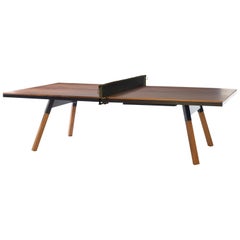 You & Me Wooden Top Standard Ping Pong Table in Walnut and Black by RS Barcelona