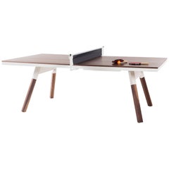 You & Me Wooden Top 220 Ping Pong Table in Walnut and White by RS Barcelona