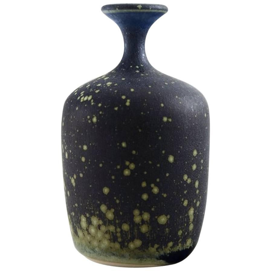 Rolf Palm, Mölle, Unique Art Pottery Vase, Swedish Design, 1980s
