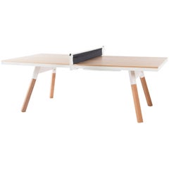 You & Me Wooden Top 220 Ping Pong Table in Oak and White by RS Barcelona