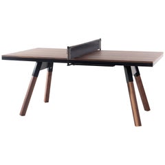 You & Me Wooden Top 180 Indoor Ping Pong in Walnut and Black by RS Barcelona