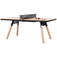 Table de ping-pong d'intérieur You & Me 180 avec plateau en bois et noir en chêne de RS Barcelona