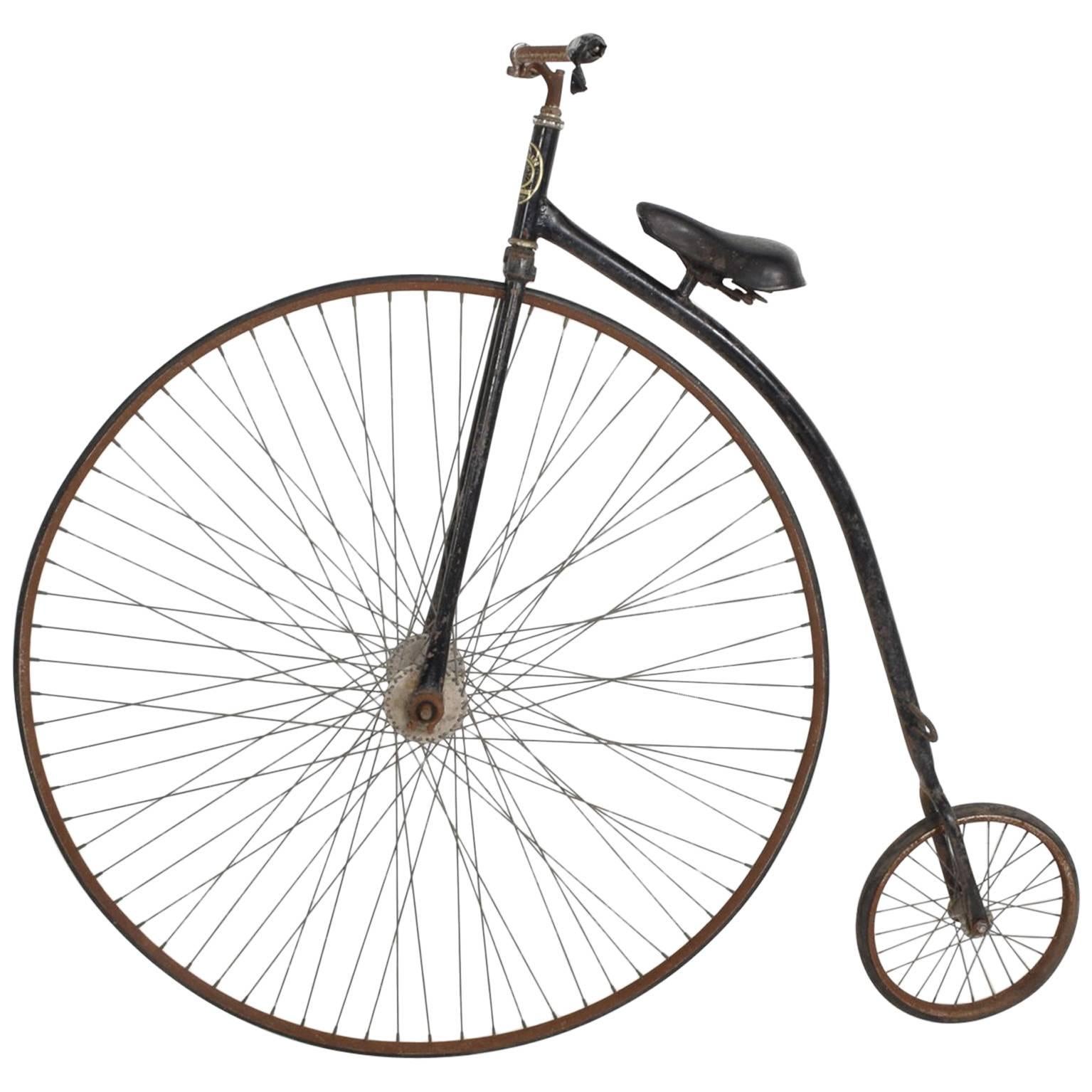 Velocipide Boneshaker High Wheel Bike, 1870s Victorian Era