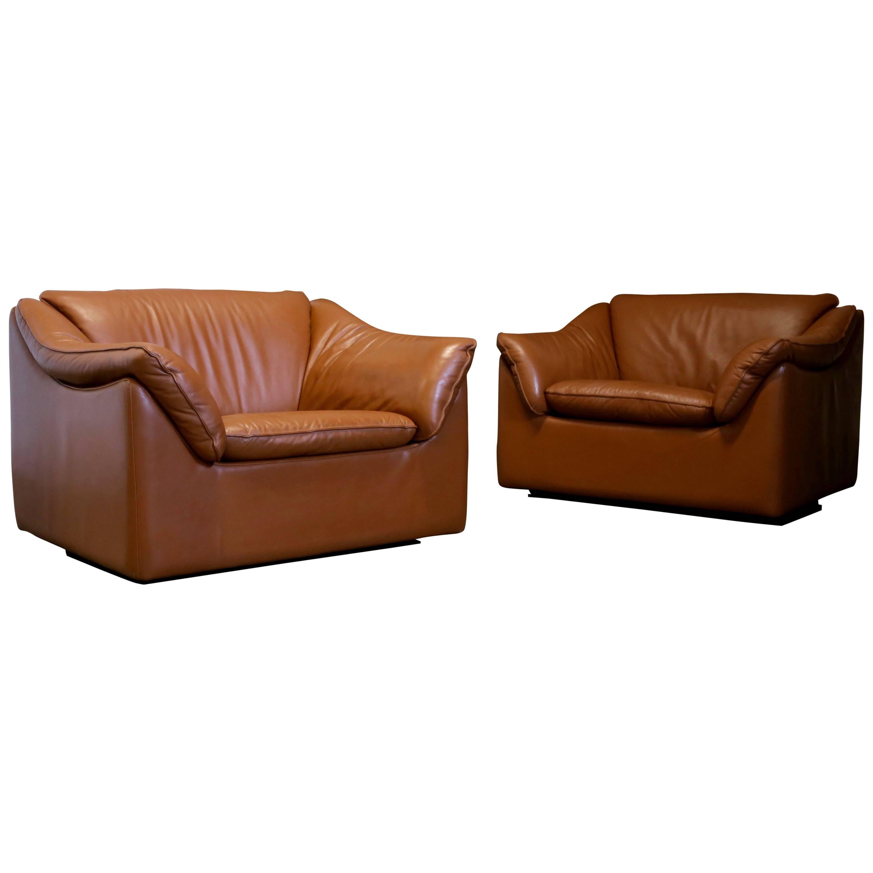 Pair of Leather Lounge Chairs by Metropolitan