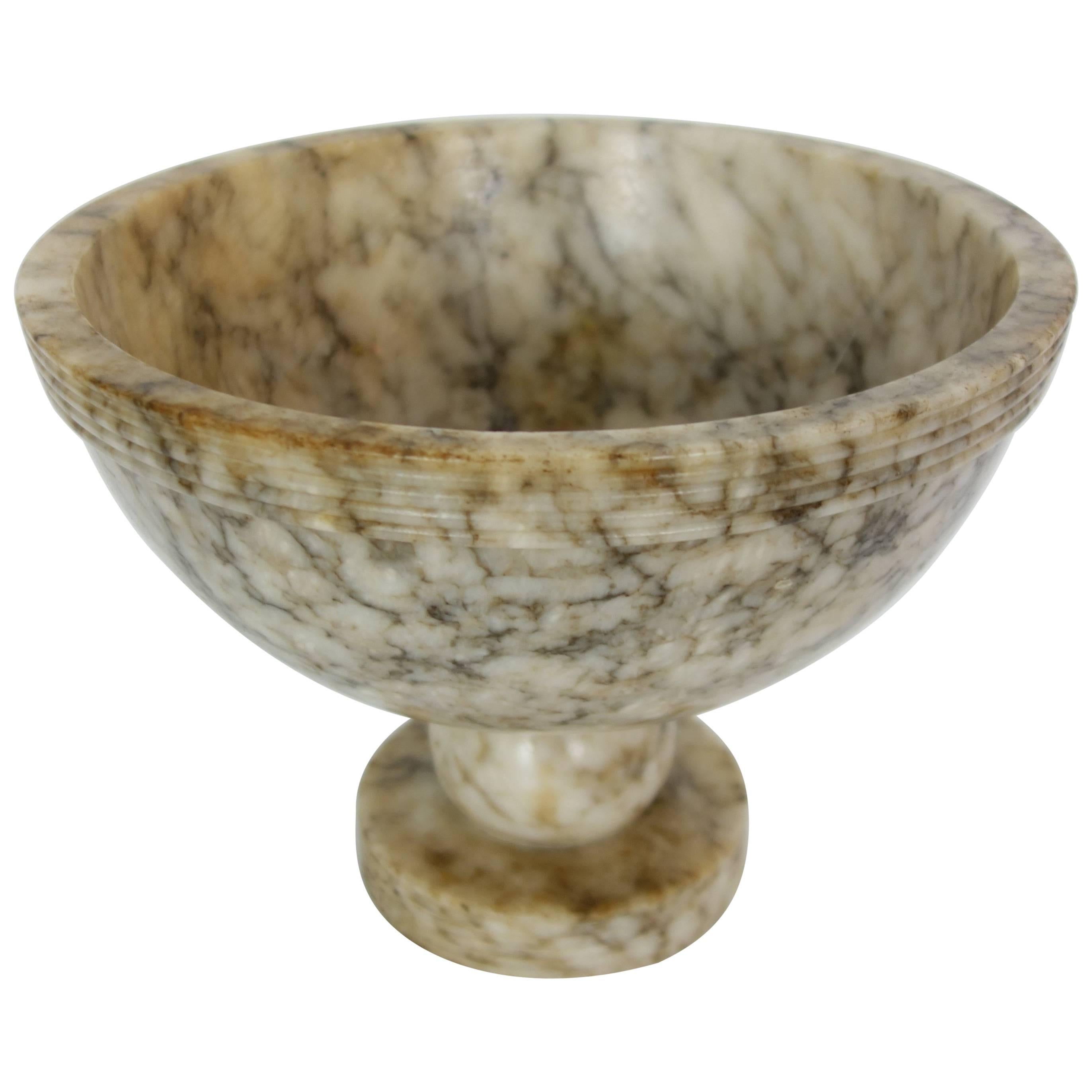 Italian Marble Pedestal Bowl