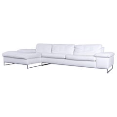 Machalke Designer Corner Sofa White Leather Made in Switzerland Quality