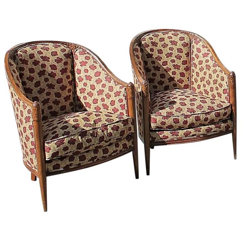 Pair of Two Armchairs, Jallot, circa 1930