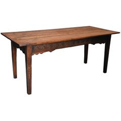 Late 18th Century and Earlier Oak Farmhouse Table of Superb Patina