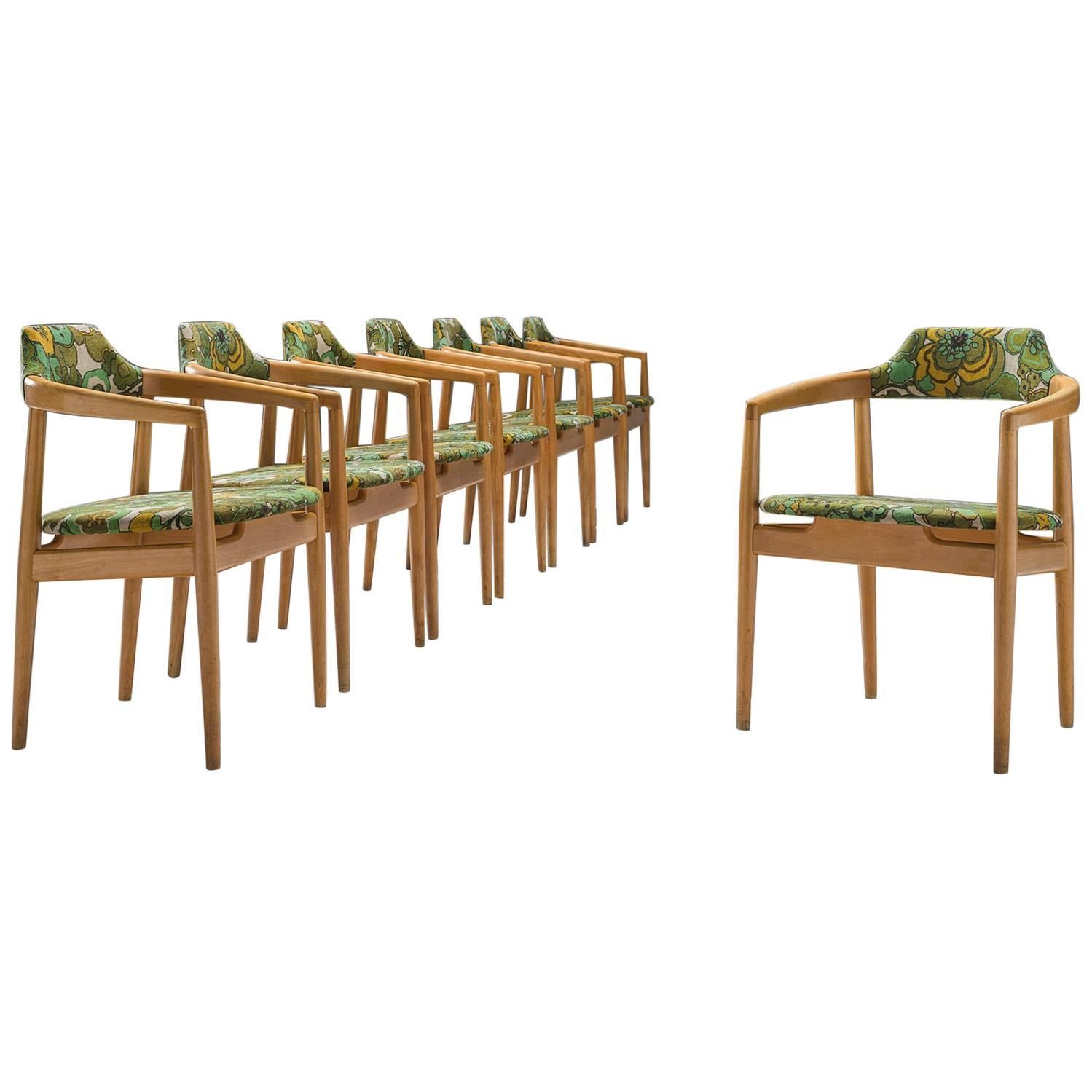 Set of Eight Swedish Armchairs by OPE