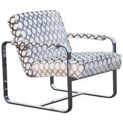 Sassy Mid-Century Modern Steel and Upholstered Club Chair